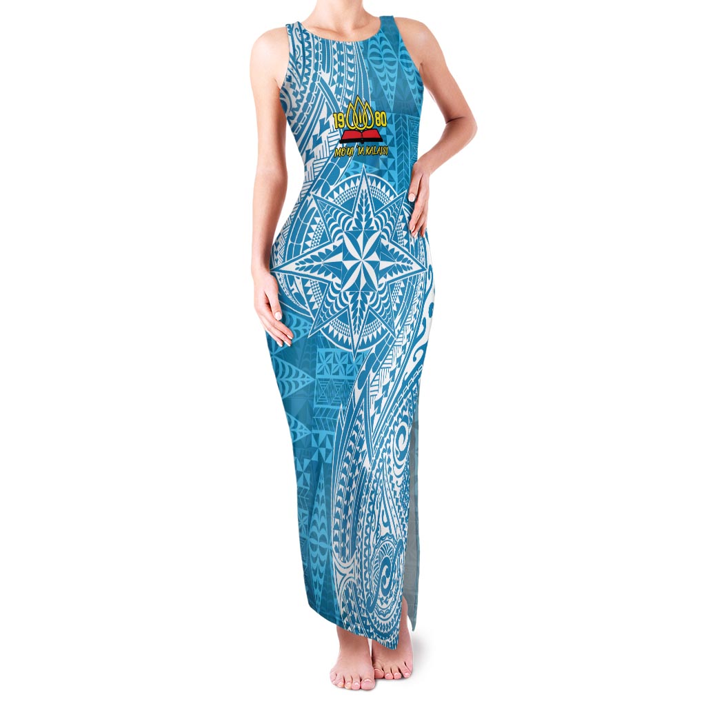 Personalised Tonga Lavengamalie College Family Matching Tank Maxi Dress and Hawaiian Shirt Since 1980 Special Kupesi Pattern