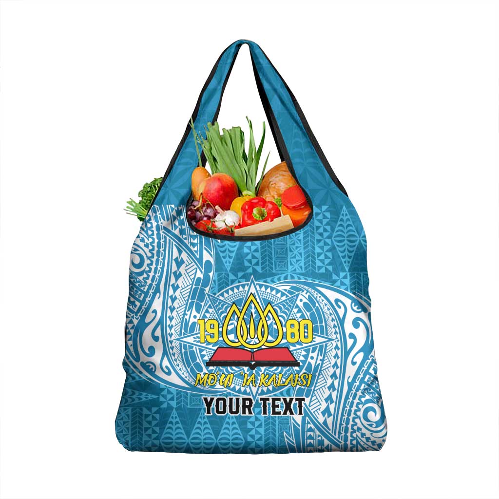 Personalised Tonga Lavengamalie College Grocery Bag Since 1980 Special Kupesi Pattern