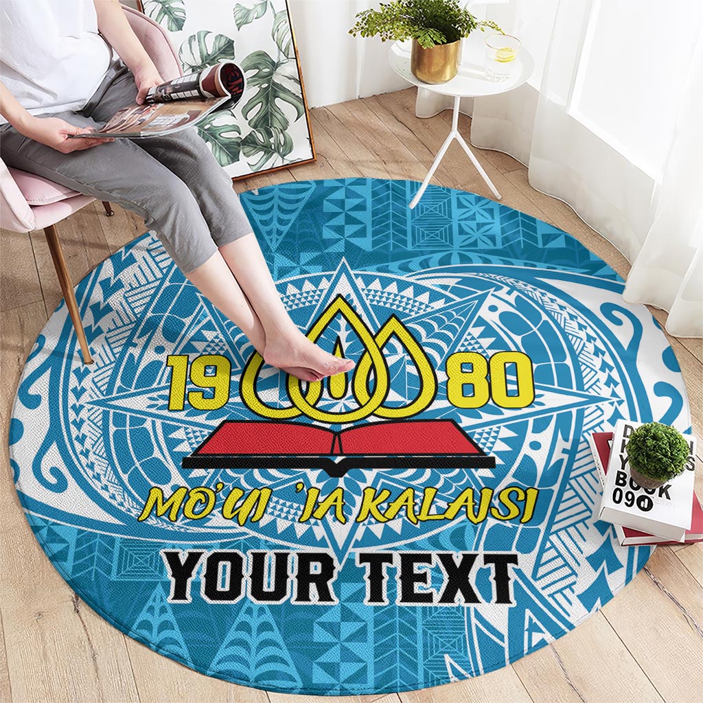 Personalised Tonga Lavengamalie College Round Carpet Since 1980 Special Kupesi Pattern LT9 - Polynesian Pride