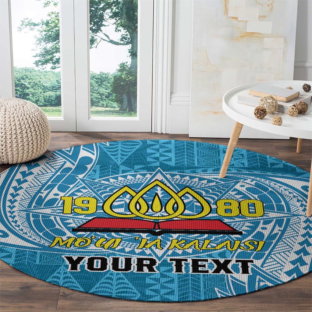 Personalised Tonga Lavengamalie College Round Carpet Since 1980 Special Kupesi Pattern LT9 - Polynesian Pride