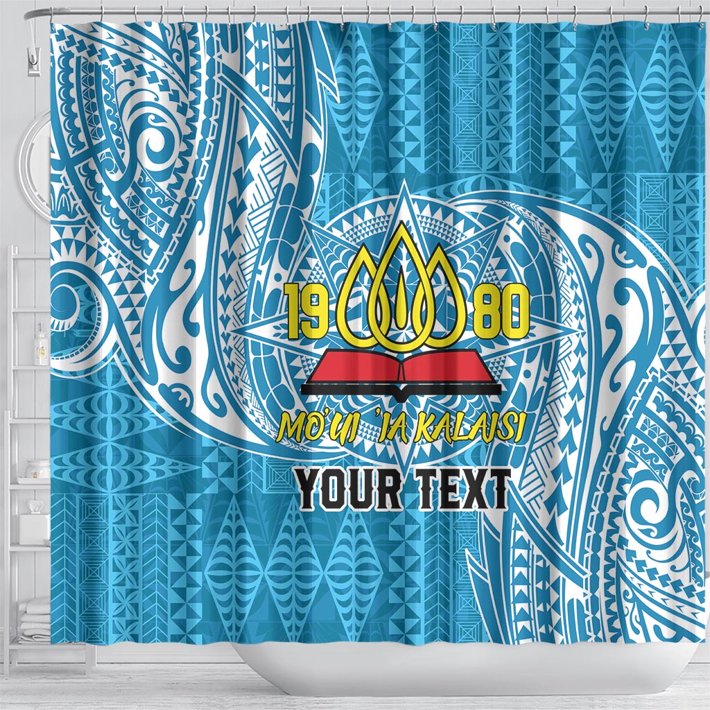 Personalised Tonga Lavengamalie College Shower Curtain Since 1980 Special Kupesi Pattern