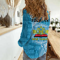 Personalised Tonga Lavengamalie College Women Casual Shirt Since 1980 Special Kupesi Pattern LT9 - Polynesian Pride