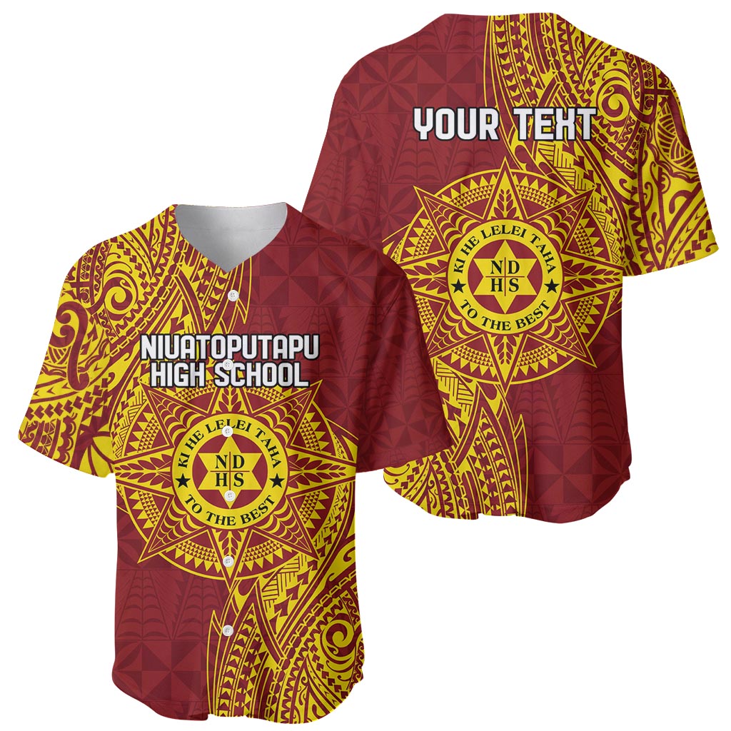 Personalised Tonga Niuatoputapu High School Baseball Jersey Special Kupesi Pattern