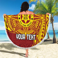 Personalised Tonga Niuatoputapu High School Beach Blanket Special Kupesi Pattern