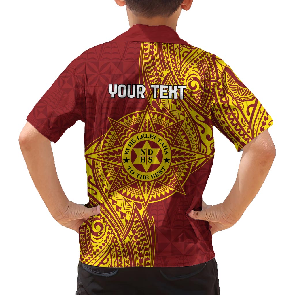 Personalised Tonga Niuatoputapu High School Family Matching Long Sleeve Bodycon Dress and Hawaiian Shirt Special Kupesi Pattern