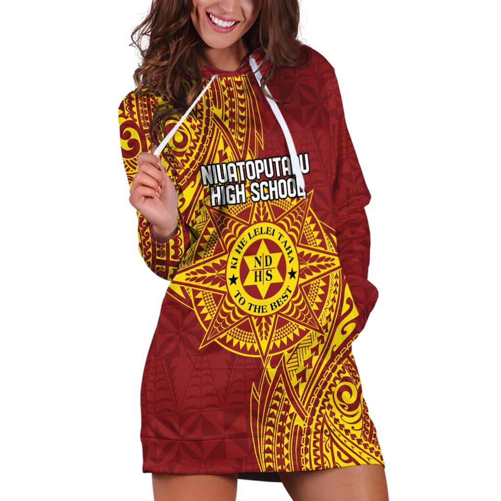 Personalised Tonga Niuatoputapu High School Hoodie Dress Special Kupesi Pattern