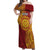 Personalised Tonga Niuatoputapu High School Off Shoulder Maxi Dress Special Kupesi Pattern