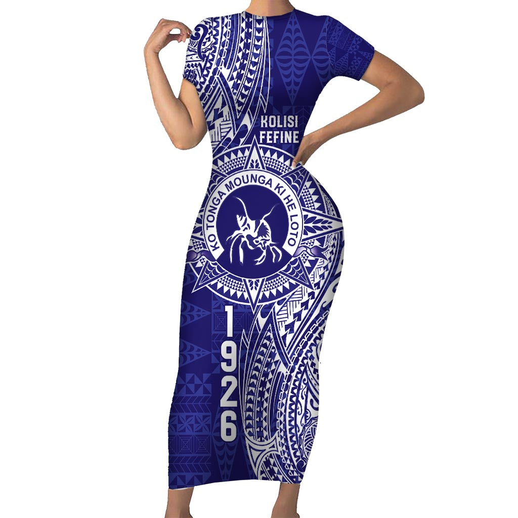 Personalised Tonga Queen Salote College Family Matching Short Sleeve Bodycon Dress and Hawaiian Shirt Kolisi Fefine 1926 Special Kupesi Pattern