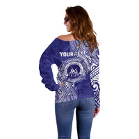 Personalised Tonga Queen Salote College Off Shoulder Sweater Kolisi Fefine 1926 Special Kupesi Pattern