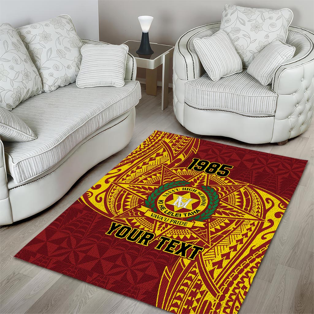 Personalised Tonga Vava'u High School Area Rug Since 1985 Special Kupesi Pattern