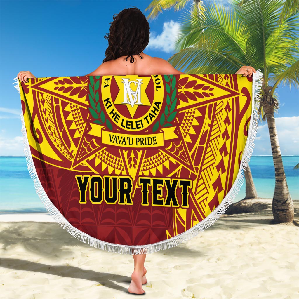 Personalised Tonga Vava'u High School Beach Blanket Since 1985 Special Kupesi Pattern
