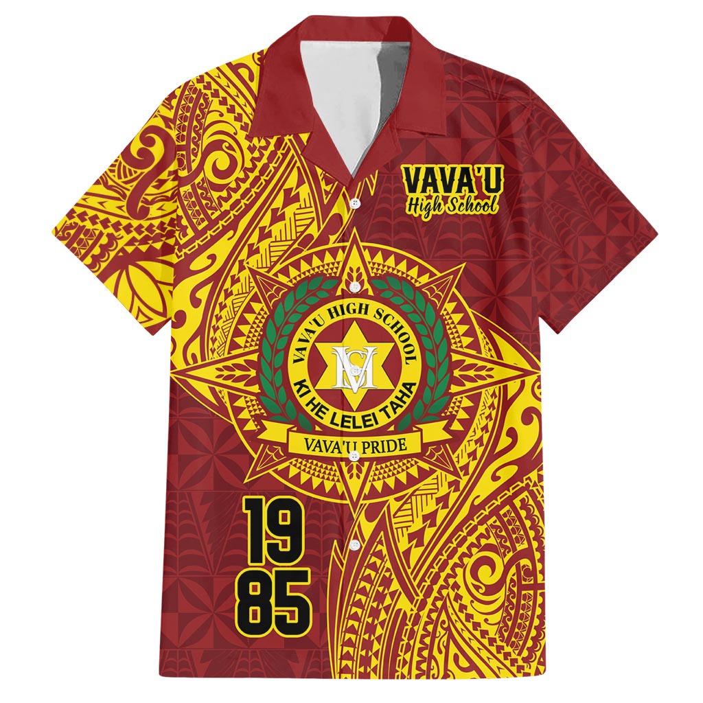 Personalised Tonga Vava'u High School Hawaiian Shirt Since 1985 Special Kupesi Pattern