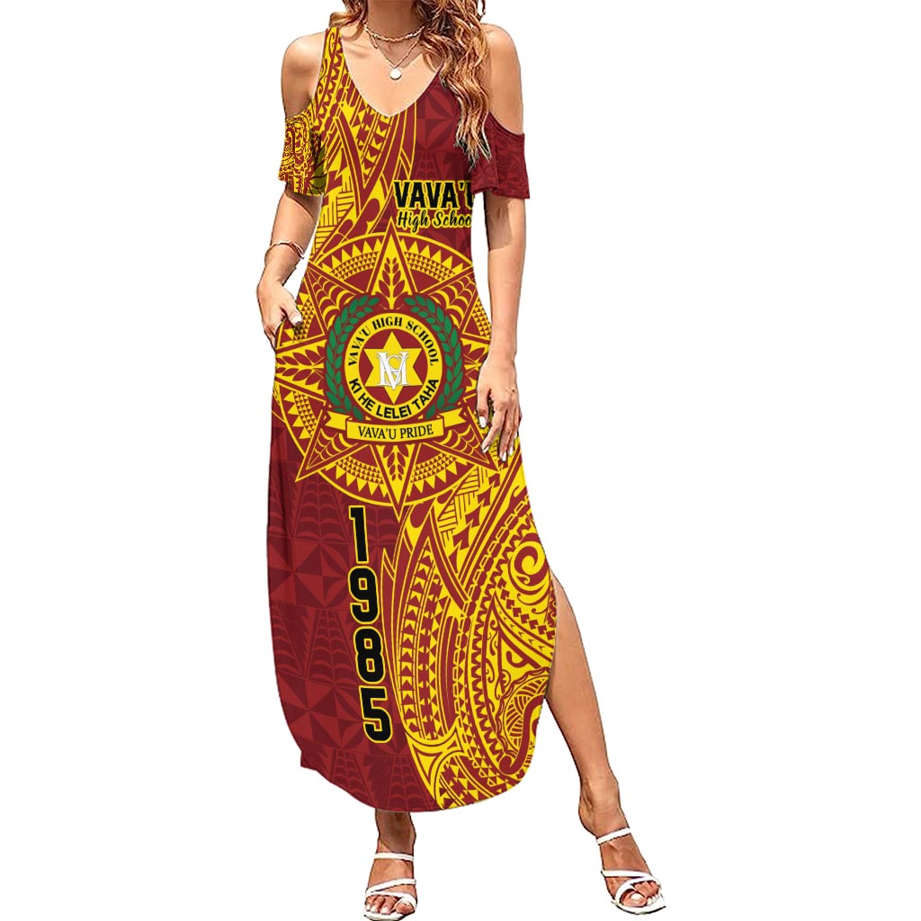 Personalised Tonga Vava'u High School Summer Maxi Dress Since 1985 Special Kupesi Pattern