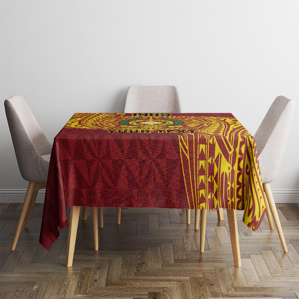 Personalised Tonga Vava'u High School Tablecloth Since 1985 Special Kupesi Pattern