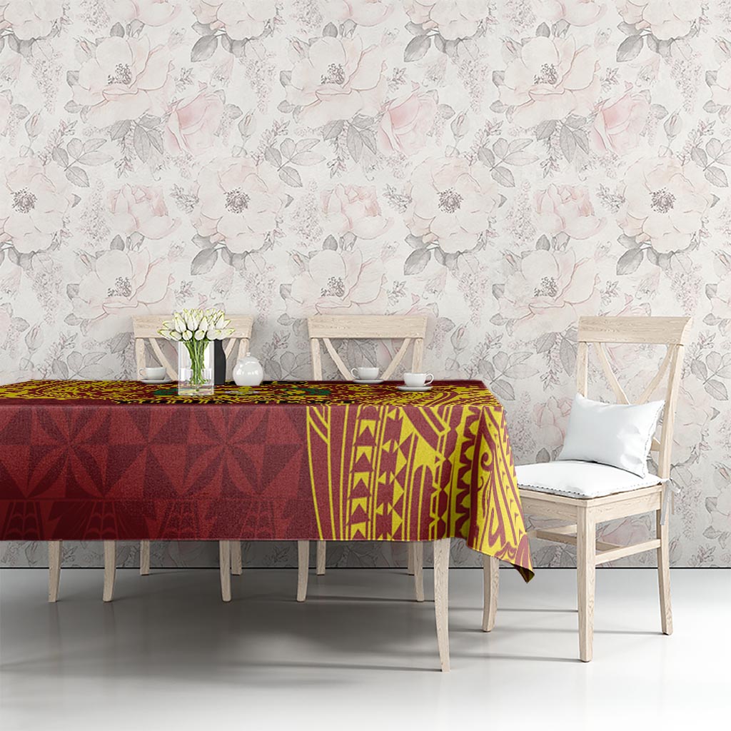 Personalised Tonga Vava'u High School Tablecloth Since 1985 Special Kupesi Pattern