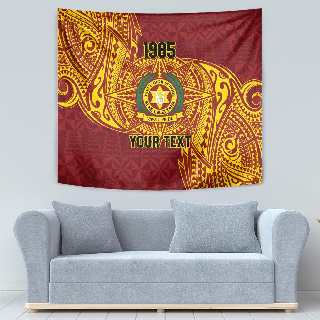 Personalised Tonga Vava'u High School Tapestry Since 1985 Special Kupesi Pattern