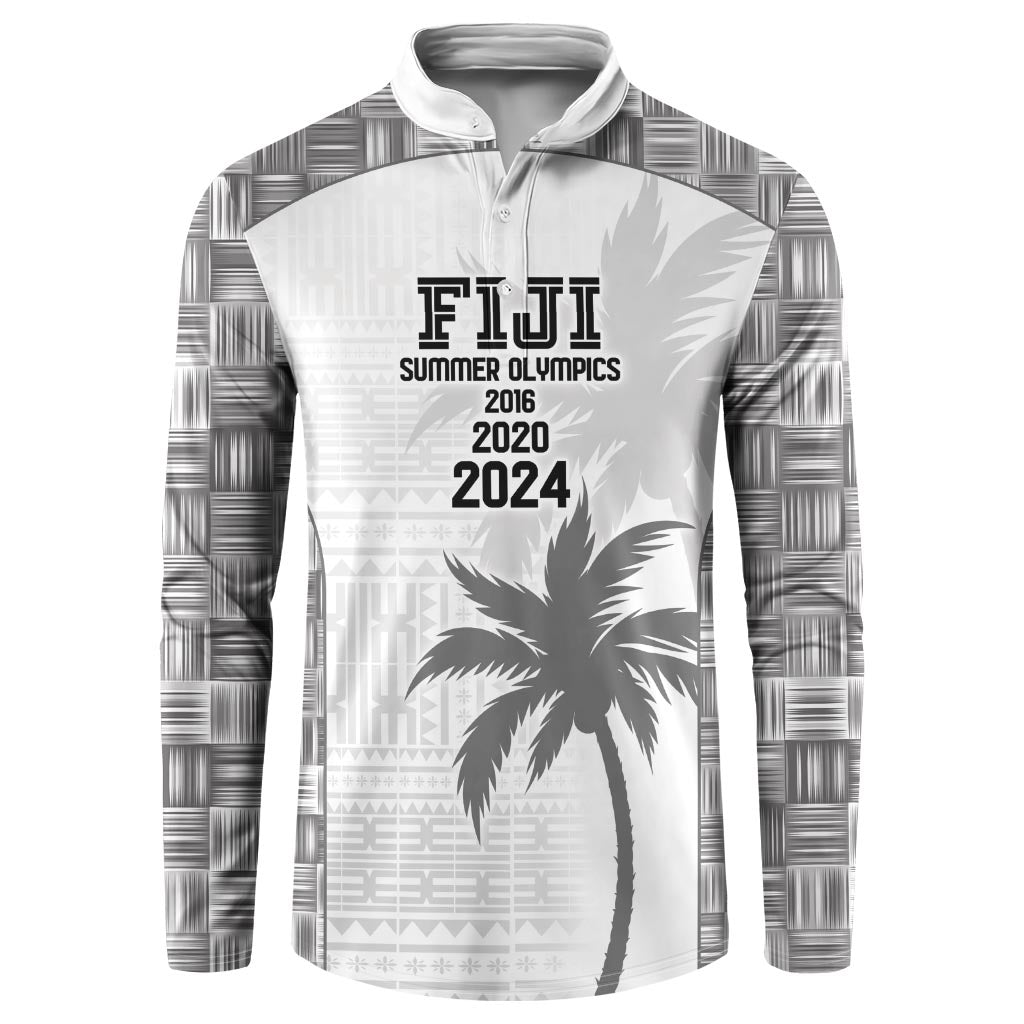Custom Fiji Rugby Button Sweatshirt History Champions World Cup 7s - White