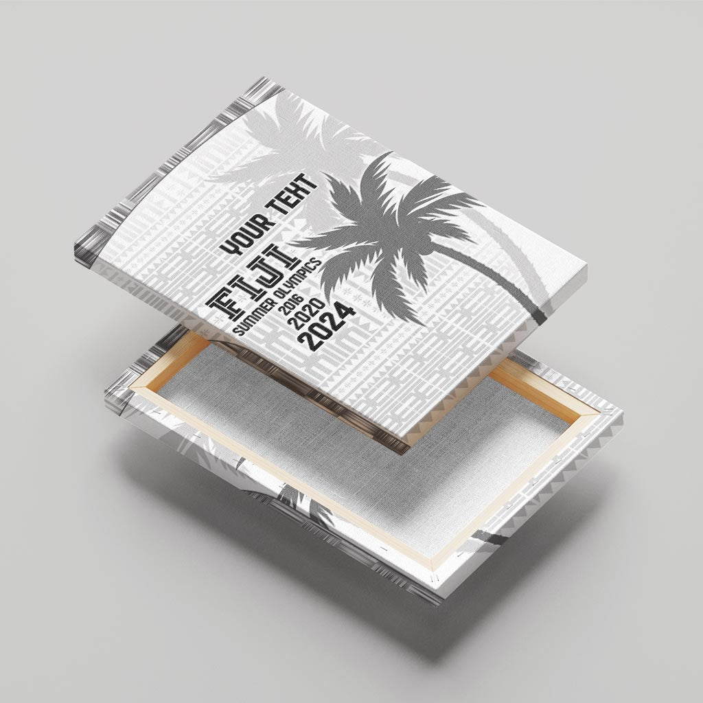 Custom Fiji Rugby Canvas Wall Art History Champions World Cup 7s - White