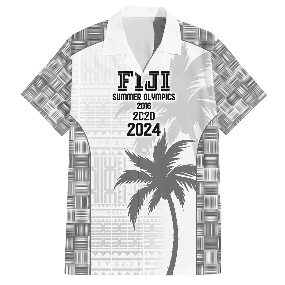 Custom Fiji Rugby Family Matching Puletasi and Hawaiian Shirt History Champions World Cup 7s - White LT9 Dad's Shirt - Short Sleeve White - Polynesian Pride