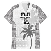 Custom Fiji Rugby Family Matching Puletasi and Hawaiian Shirt History Champions World Cup 7s - White LT9 Dad's Shirt - Short Sleeve White - Polynesian Pride