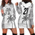 Custom Fiji Rugby Hoodie Dress History Champions World Cup 7s - White