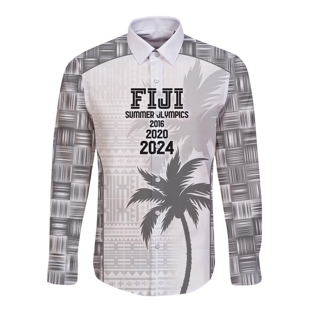 Custom Fiji Rugby Long Sleeve Button Shirt History Champions World Cup 7s - White LT9 Unisex White - Polynesian Pride