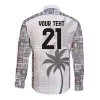 Custom Fiji Rugby Long Sleeve Button Shirt History Champions World Cup 7s - White LT9 - Polynesian Pride