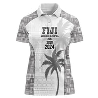 Custom Fiji Rugby Women Polo Shirt History Champions World Cup 7s - White