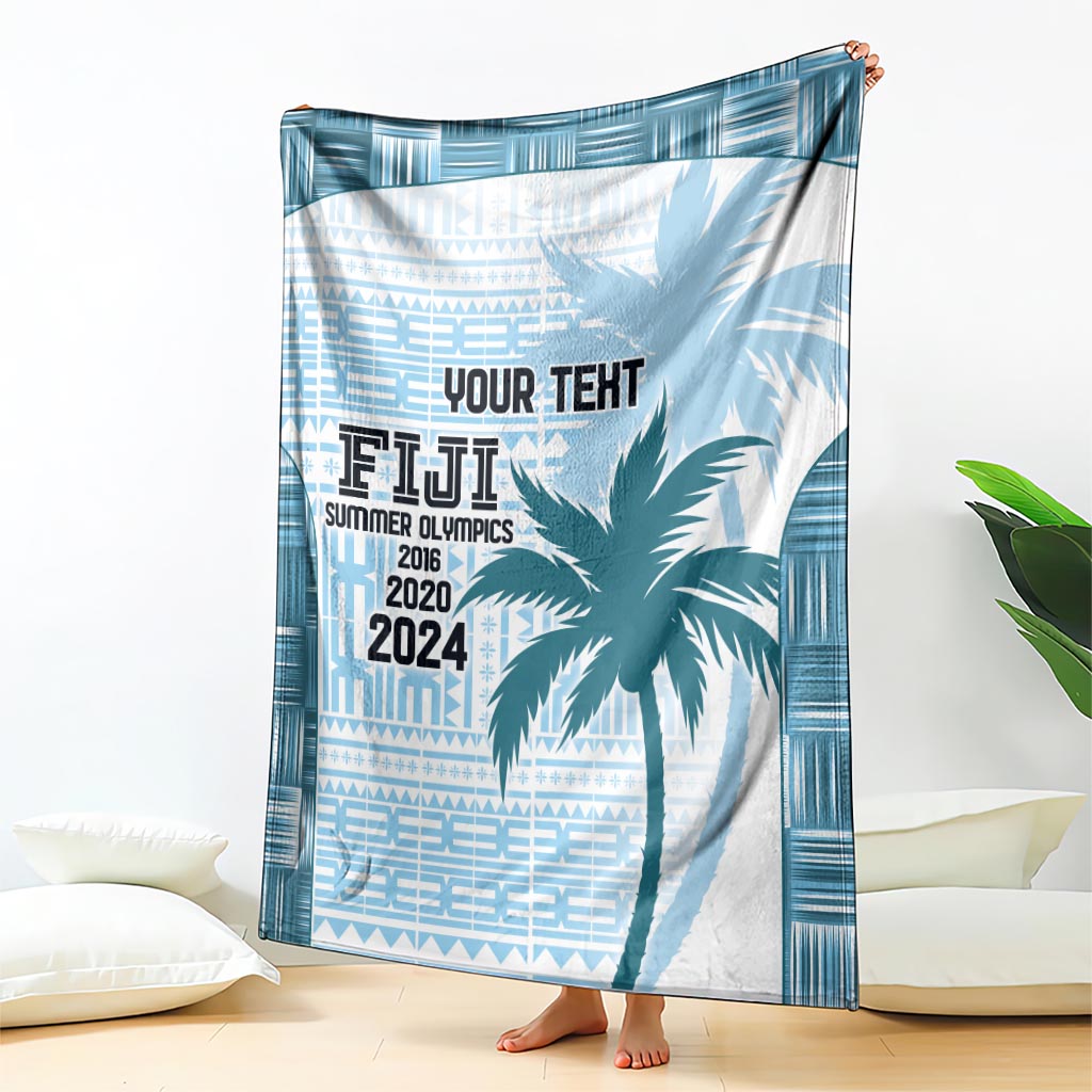 Custom Fiji Rugby Blanket History Champions World Cup 7s - Bllue LT9 - Polynesian Pride