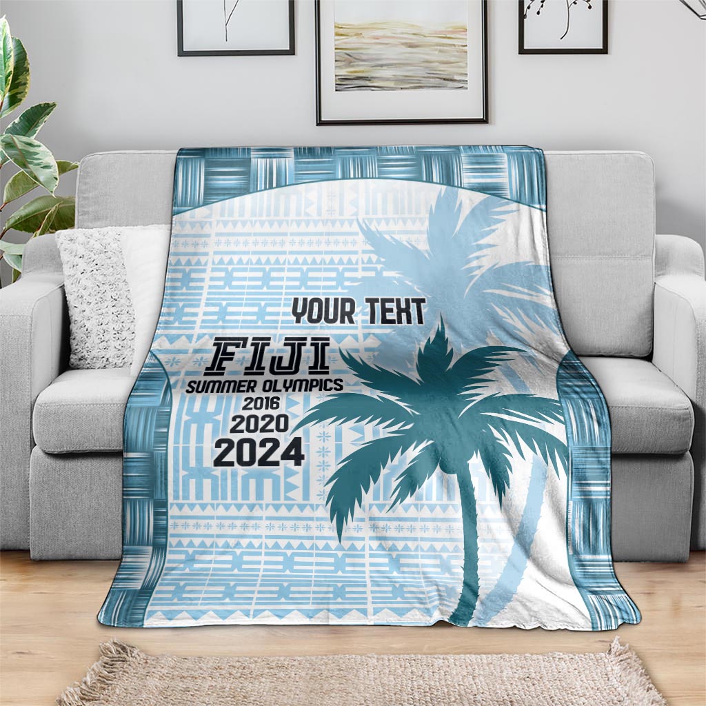 Custom Fiji Rugby Blanket History Champions World Cup 7s - Bllue LT9 - Polynesian Pride