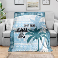 Custom Fiji Rugby Blanket History Champions World Cup 7s - Bllue LT9 - Polynesian Pride
