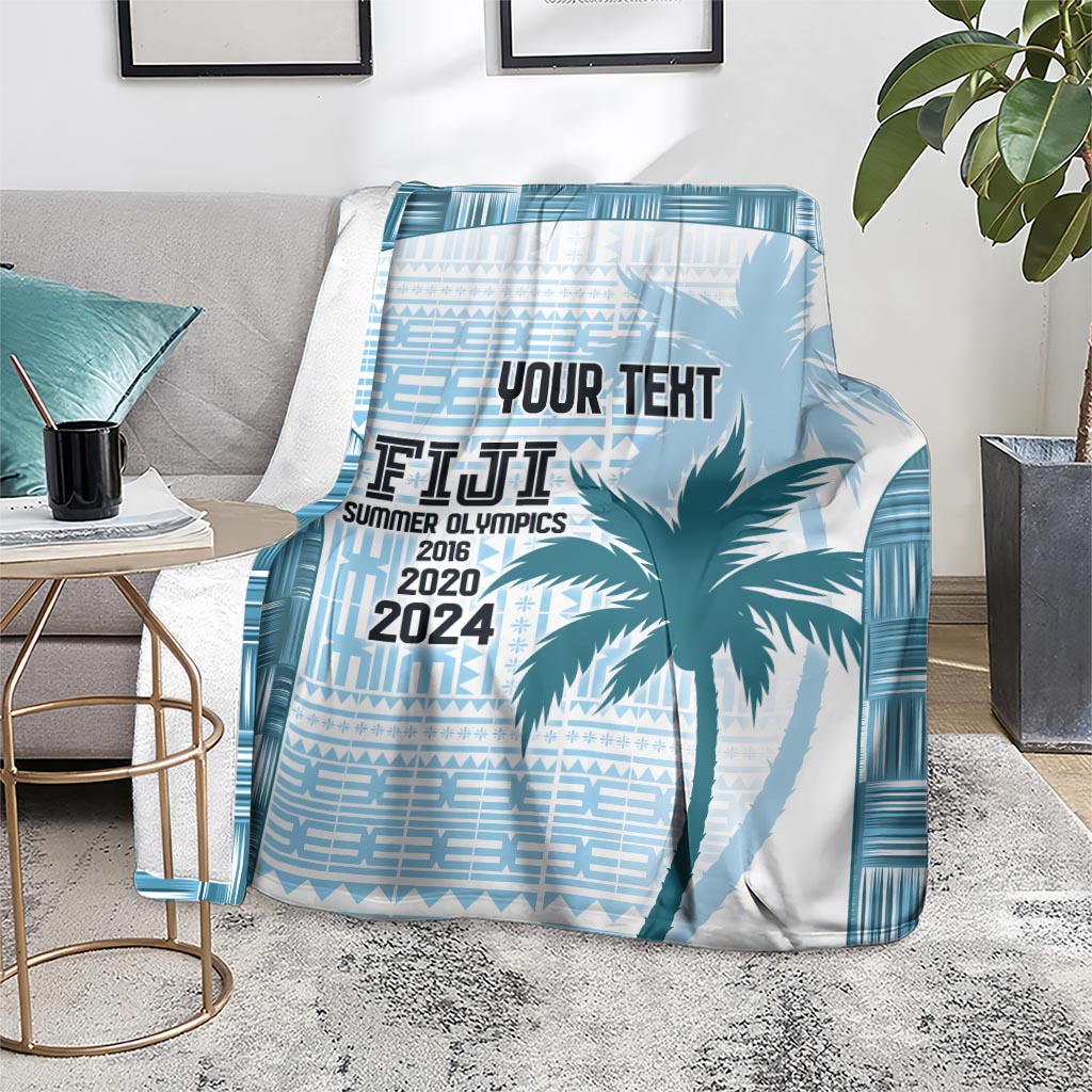 Custom Fiji Rugby Blanket History Champions World Cup 7s - Bllue LT9 - Polynesian Pride