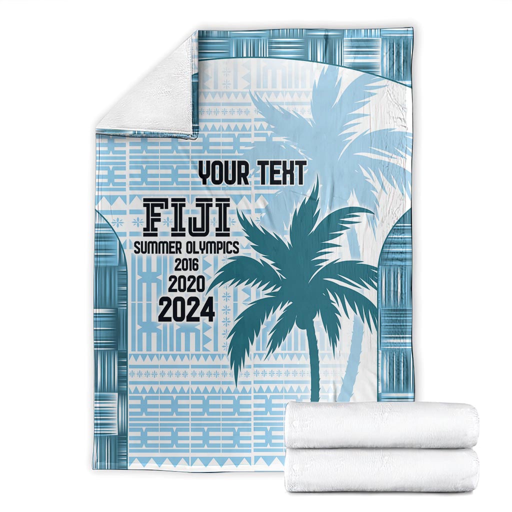 Custom Fiji Rugby Blanket History Champions World Cup 7s - Bllue LT9 - Polynesian Pride