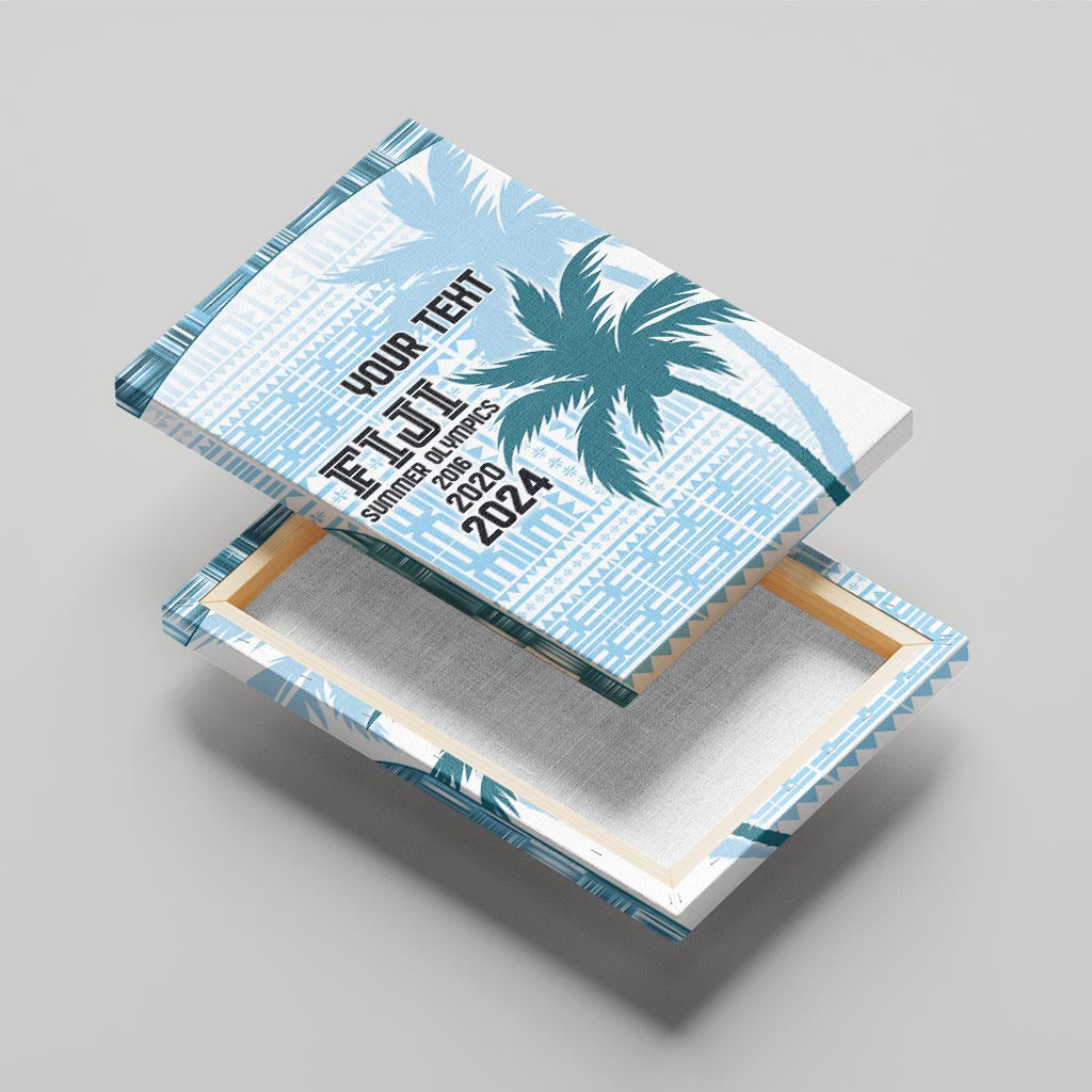 Custom Fiji Rugby Canvas Wall Art History Champions World Cup 7s - Bllue