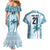 Custom Fiji Rugby Couples Matching Mermaid Dress and Hawaiian Shirt History Champions World Cup 7s - Bllue