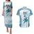 Custom Fiji Rugby Couples Matching Puletasi and Hawaiian Shirt History Champions World Cup 7s - Bllue