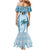 Custom Fiji Rugby Family Matching Mermaid Dress and Hawaiian Shirt History Champions World Cup 7s - Bllue