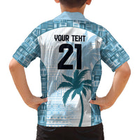 Custom Fiji Rugby Family Matching Puletasi and Hawaiian Shirt History Champions World Cup 7s - Bllue LT9 - Polynesian Pride