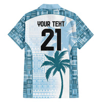 Custom Fiji Rugby Family Matching Short Sleeve Bodycon Dress and Hawaiian Shirt History Champions World Cup 7s - Bllue LT9 - Polynesian Pride