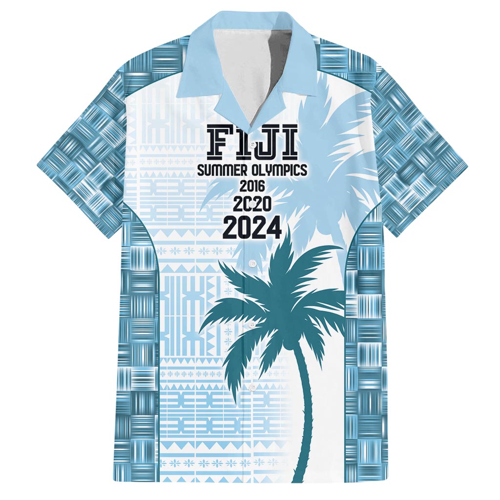 Custom Fiji Rugby Family Matching Summer Maxi Dress and Hawaiian Shirt History Champions World Cup 7s - Bllue LT9 Dad's Shirt - Short Sleeve Blue - Polynesian Pride
