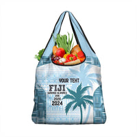 Custom Fiji Rugby Grocery Bag History Champions World Cup 7s - Bllue