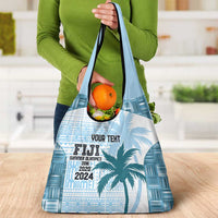 Custom Fiji Rugby Grocery Bag History Champions World Cup 7s - Bllue