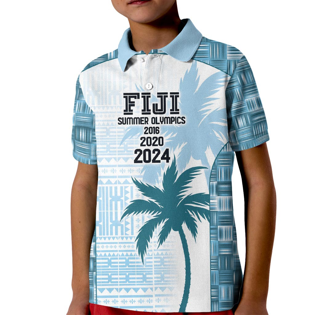 Custom Fiji Rugby Kid Polo Shirt History Champions World Cup 7s - Bllue