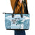 Custom Fiji Rugby Leather Tote Bag History Champions World Cup 7s - Bllue