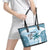 Custom Fiji Rugby Leather Tote Bag History Champions World Cup 7s - Bllue