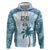 Custom Fiji Rugby Zip Hoodie History Champions World Cup 7s - Bllue