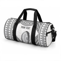 Custom Rugby Fiji National Heritage Duffle Bag White Traditional Masi Inspired LT9 - Polynesian Pride