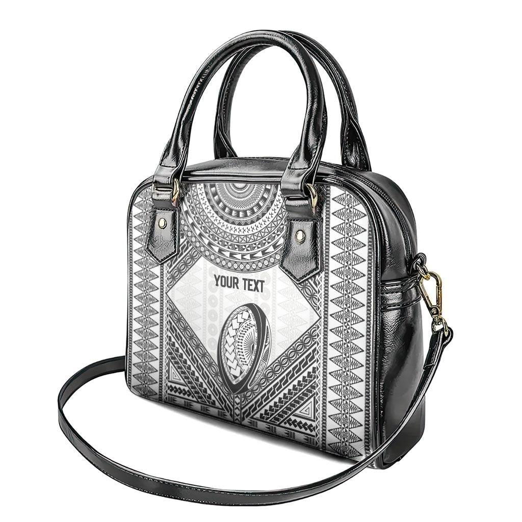 Custom Rugby Fiji National Heritage Shoulder Handbag White Traditional Masi Inspired