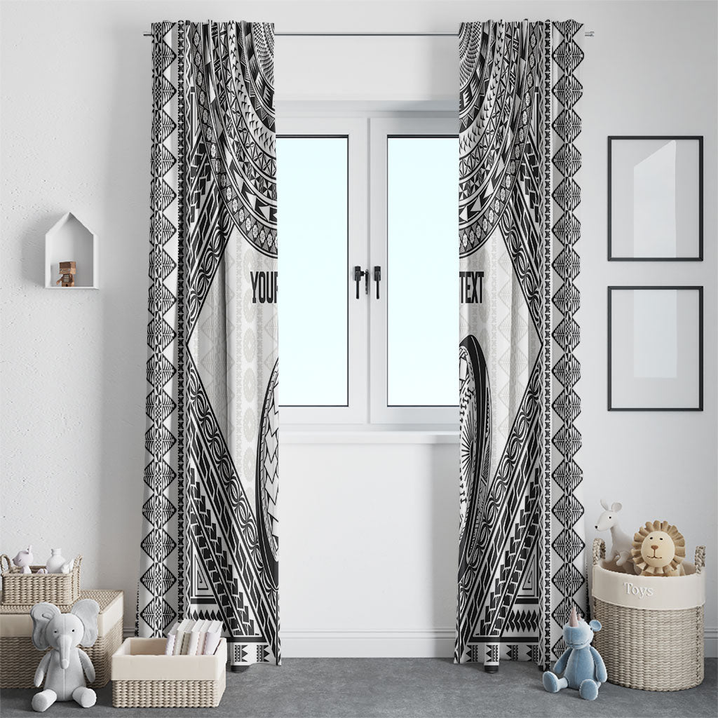 Custom Rugby Fiji National Heritage Window Curtain White Traditional Masi Inspired