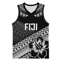 Custom Rugby Fiji Basketball Jersey Black Traditional Masi Inspired